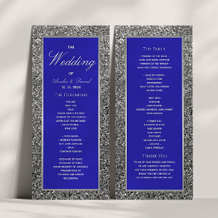Silver Glitter Wedding Program Programme