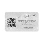 Silver glitter wedding website RSVP QR code
