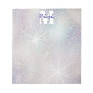 Silver Glitter with Stars Notepad