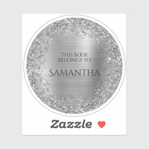Silver Glittery Foil This Book Belongs To Circle