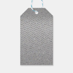 Silver Glittery Zig-Zag Gift Tag