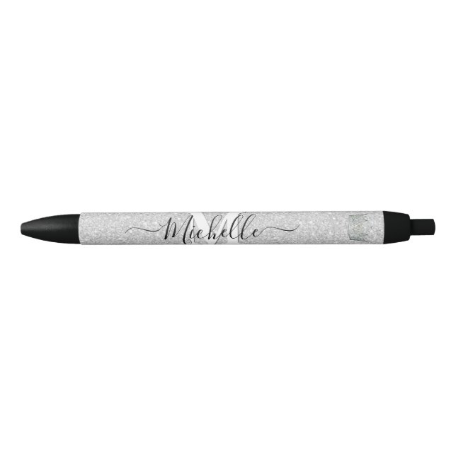 Silver Glitz Monogram Crown Custom Autograph Pen (Front)