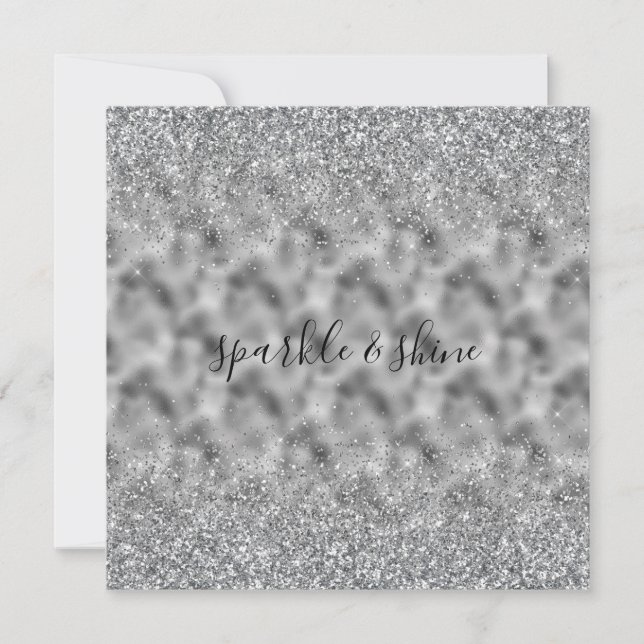 Silver Glitz Sparkle Holiday Card (Front)