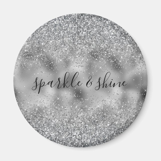 Silver Glitz Sparkle Magnet (Front)