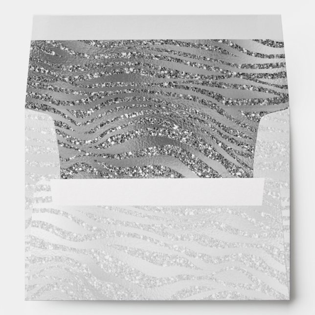 Silver Glitz Zebra Print Envelope (Back (Bottom))