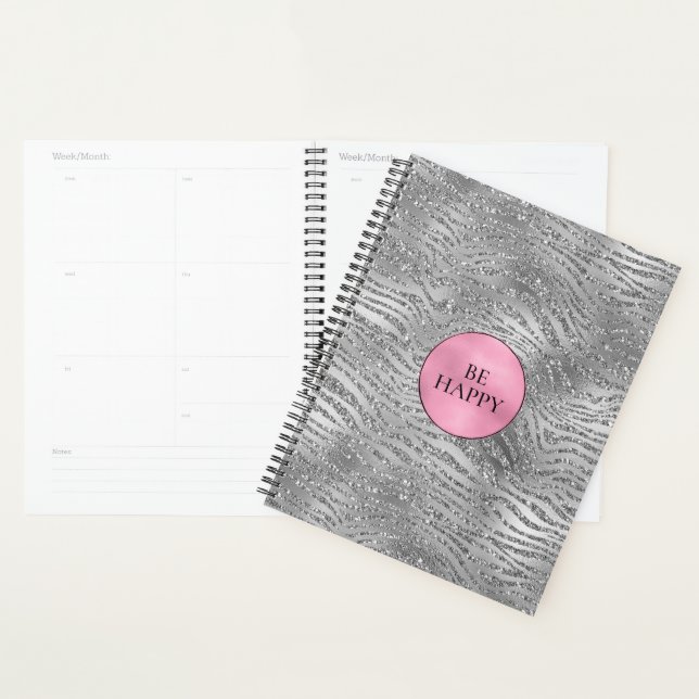Silver Glitz Zebra Print Planner (Display)