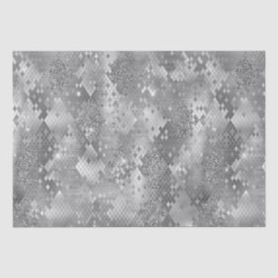 Silver Glitzy Glitter Snake Print Tissue Paper
