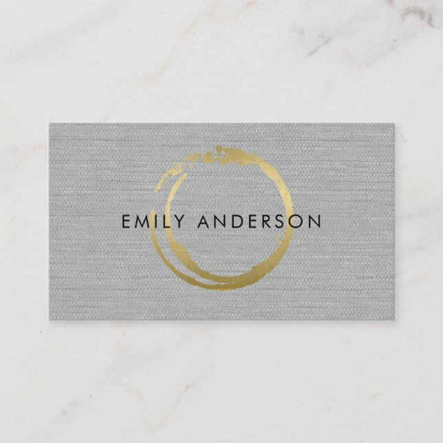 SILVER GOLD BRUSH STROKE STAIN CIRCLE MARK LOGO BUSINESS CARD (Front)