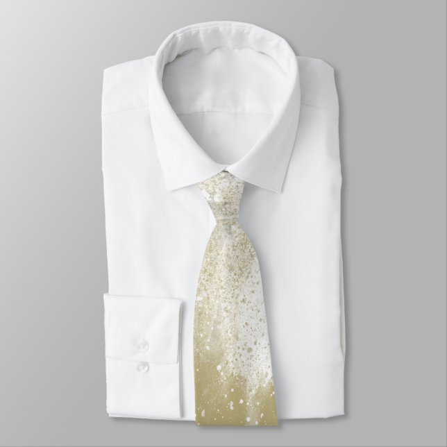 Silver Gold Elegant Wedding Grooms Groomsmen Tie (Tied)