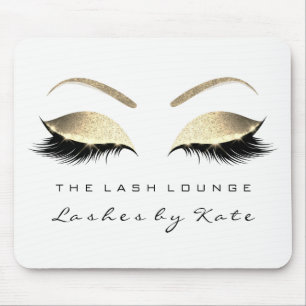Silver Gold Glitter Branding Beauty Lashes White Mouse Pad