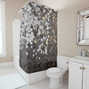 Silver Gold Glitter Glam #1 (Faux Glitter) #decor  Shower Curtain