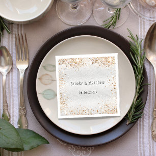 Silver gold glitter glamourous wedding napkin