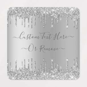 Silver Gold Glitter Metal Sparkle Drips Your Text
