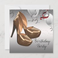 Silver Gold High Heel Shoes Birthday Party