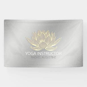 Silver Gold Lotus Yoga Meditation Reiki Instructor Banner