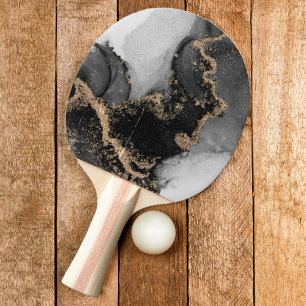 Silver & Gold Marble Stone Ping Pong Paddle