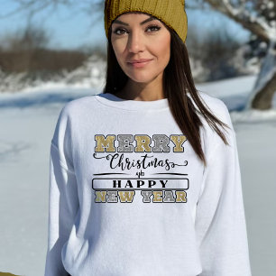 Silver Gold Merry Christmas Happy New Year Hoodie