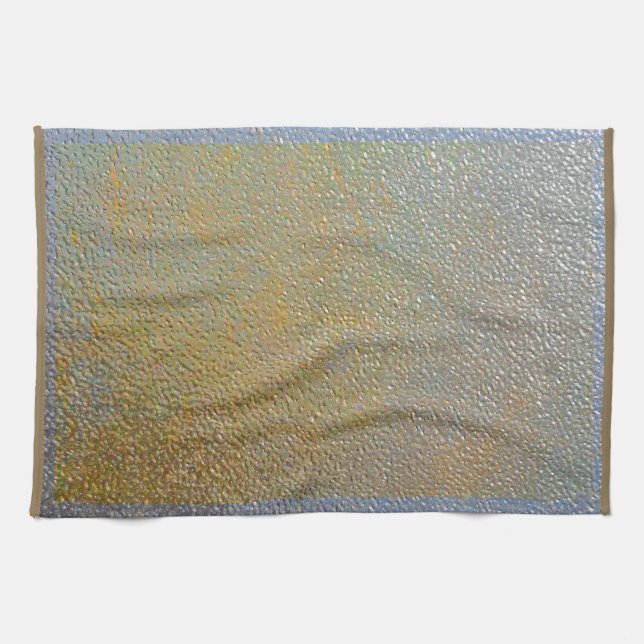 Silver Gold Metal Texture Pattern Look | Elegant Tea Towel (Horizontal)