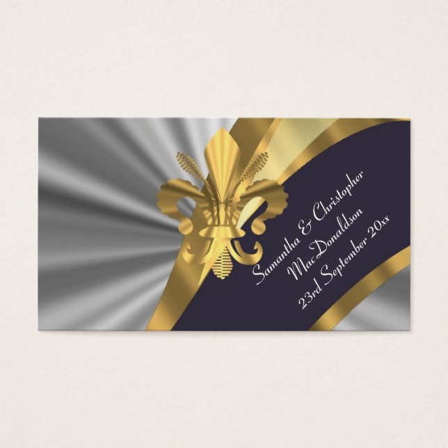 Silver, gold wedding favour thank you tag (Front)