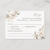 Silver, Gold & White Floral Quinceañera RSVP