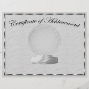 Silver Golf Certificate of Achievement Flyer