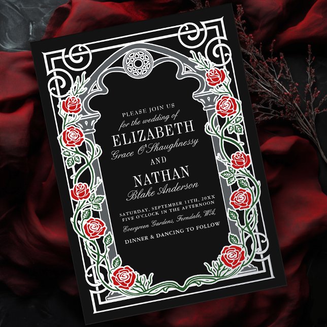Silver Gothic Roses Cathedral Frame Wedding  (Creator Uploaded)