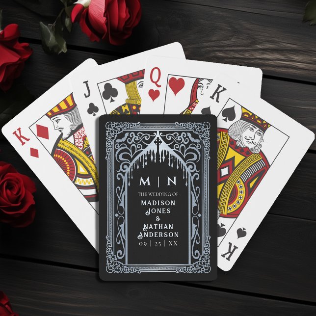 Silver Gothic Vampire Cathedral Wedding Favour Playing Cards (Creator Uploaded)