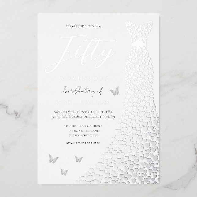 Silver Gown Fifty & Fabulous 50th Birthday Party (Front)