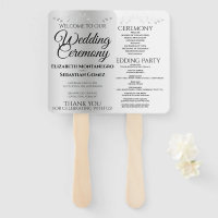 Silver Gradient & Flourish Elegant Wedding Program