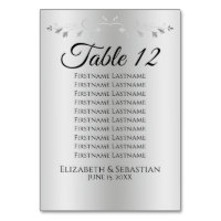 Silver Gradient & Flourish Wedding Seating Chart
