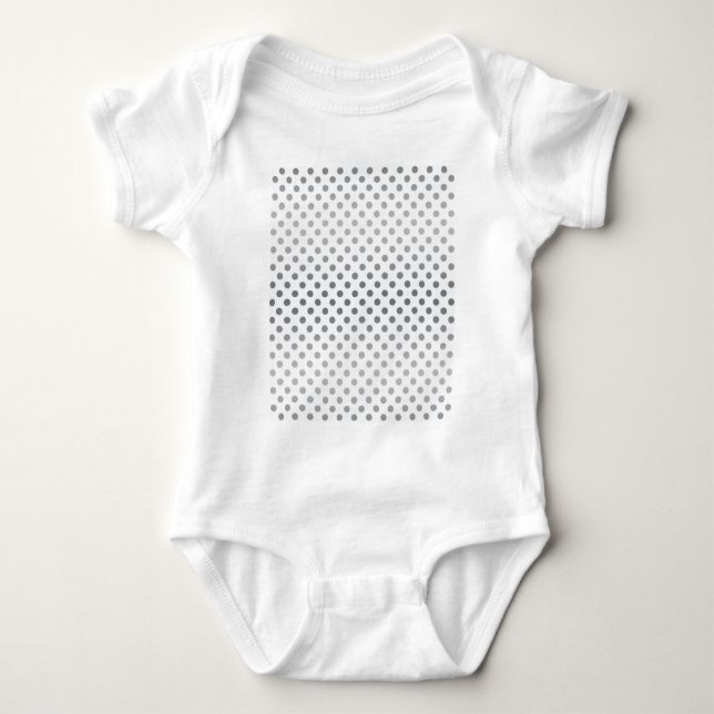 Silver Gradient Polka Dots Baby Bodysuit (Front)