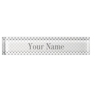 Silver Gradient Polka Dots by Shirley Taylor Nameplate