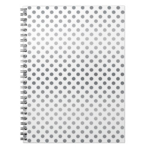 Silver Gradient Polka Dots by Shirley Taylor Spiral Notebook