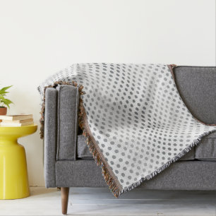 Silver Gradient Polka Dots by Shirley Taylor Throw Blanket
