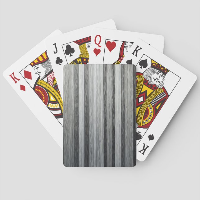 Silver Gradient Stripe Playing Card Back (Back)