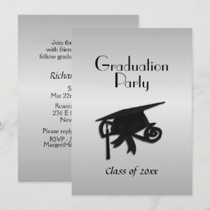Silver Graduation Party Invitation