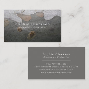 Silver Gray Chapped Wood Effect, Rustic Business Card