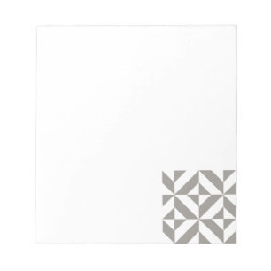 Silver Gray Geometric Deco Cube Pattern Notepad