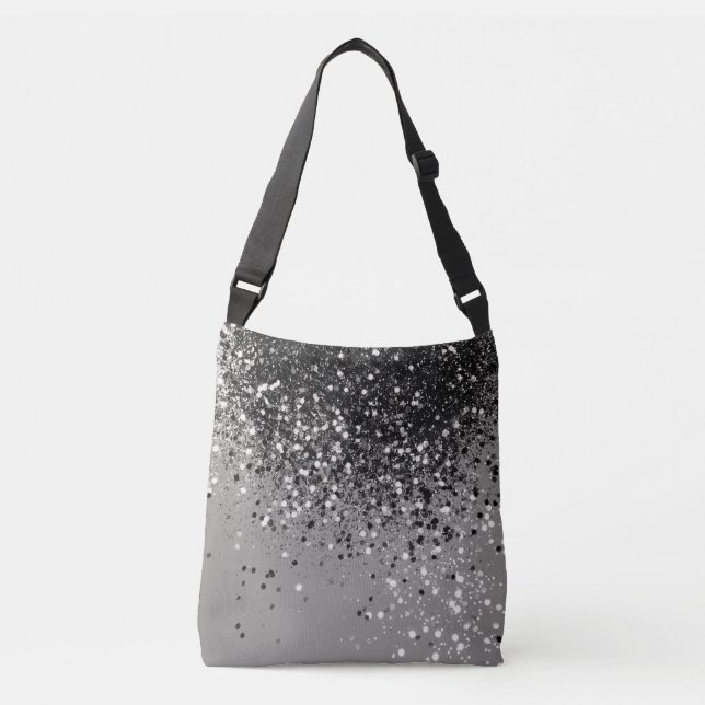 Silver Gray Glitter #1 #shiny Crossbody Bag (Front)