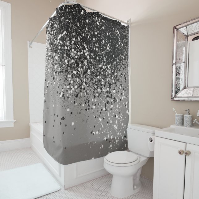 Silver Gray Glitter #1 #shiny Shower Curtain (In Situ)