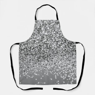 Silver Gray Glitter #5 (Faux Glitter) #shiny #art Apron