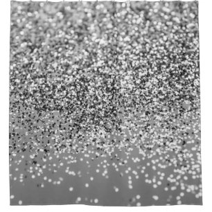 Silver Gray Glitter #5 (Faux Glitter) #shiny #art  Shower Curtain