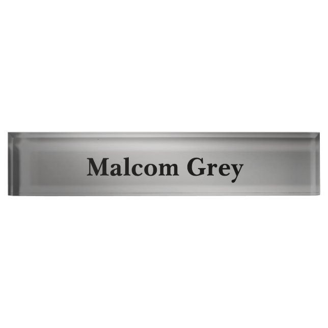 Silver Gray moonlight ombre effect  Nameplate (Front)
