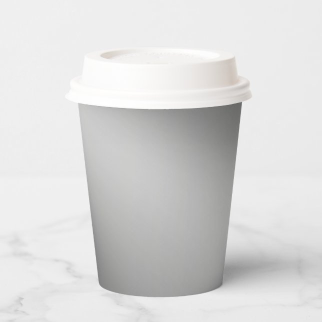 Silver Gray Moonlight Ombre Effect  Paper Cups (Left)