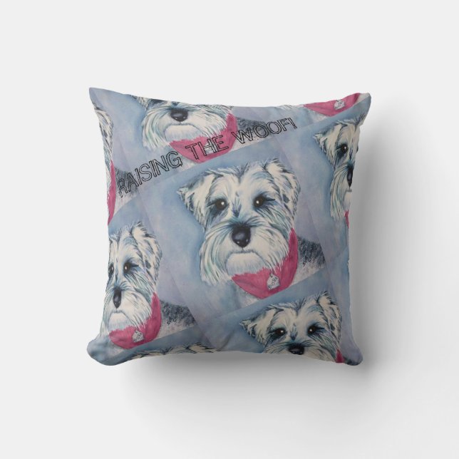SILVER GRAY SCHNAUZER CUSHION (Front)