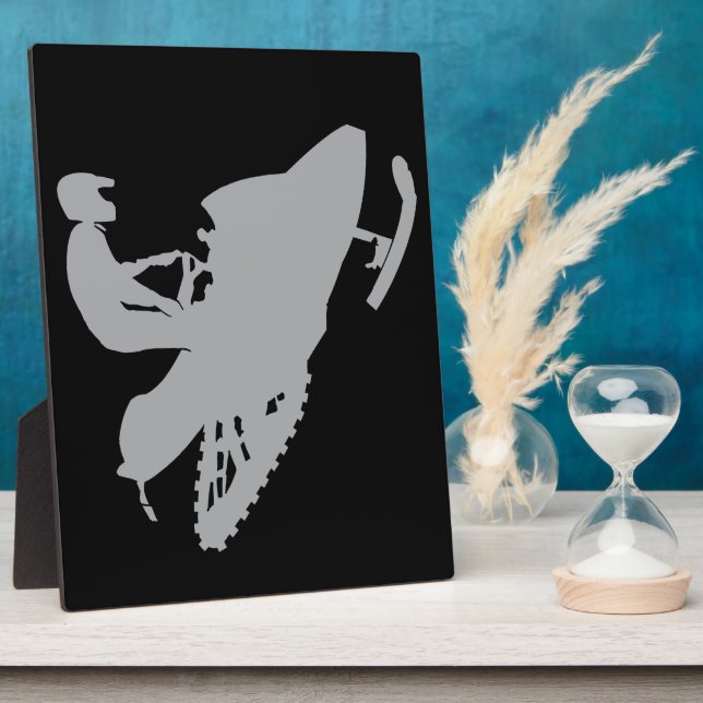 Silver Gray Snowmobiler Plaque (Side)