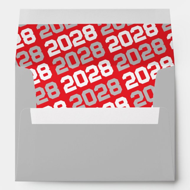 Silver Grey and Red Graduation Envelopes (Back (Bottom))