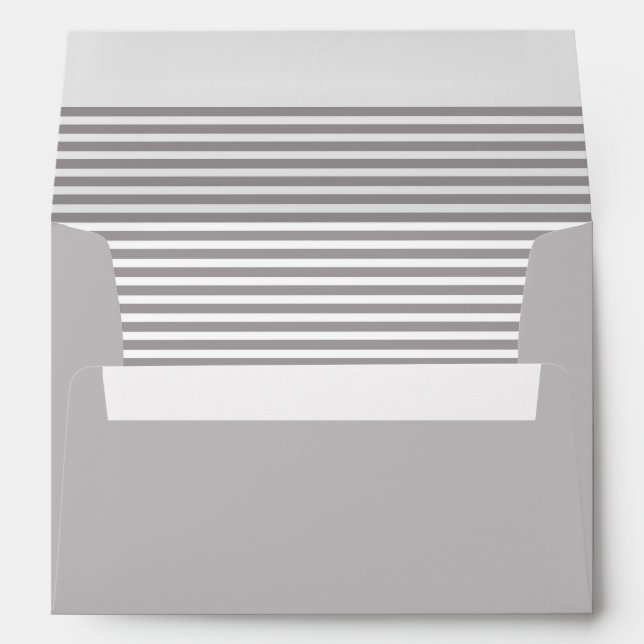 Silver Grey and White Striped Envelopes (Back (Bottom))