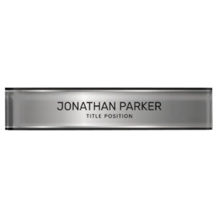 Silver- Grey Background Nameplate