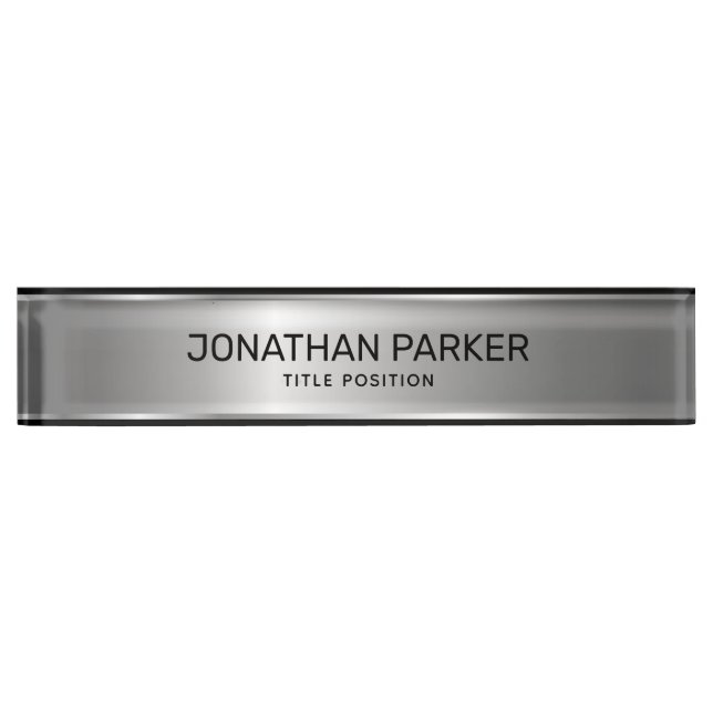 Silver- Grey Background  Nameplate (Front)